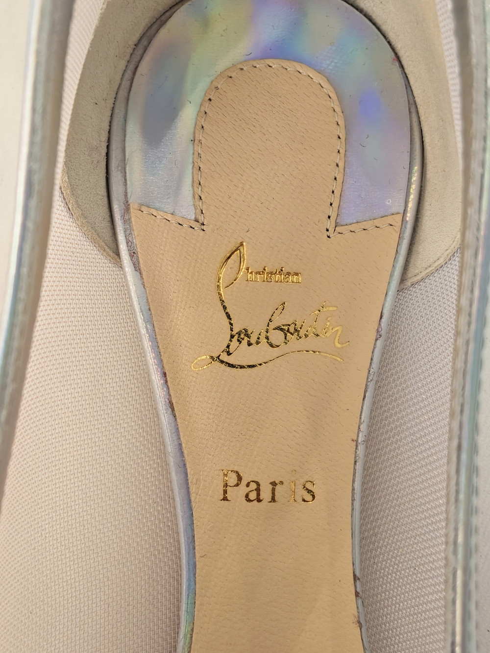 Christian Louboutin Nude Crystal Pointed Toe Flats - Picture 6 of 10